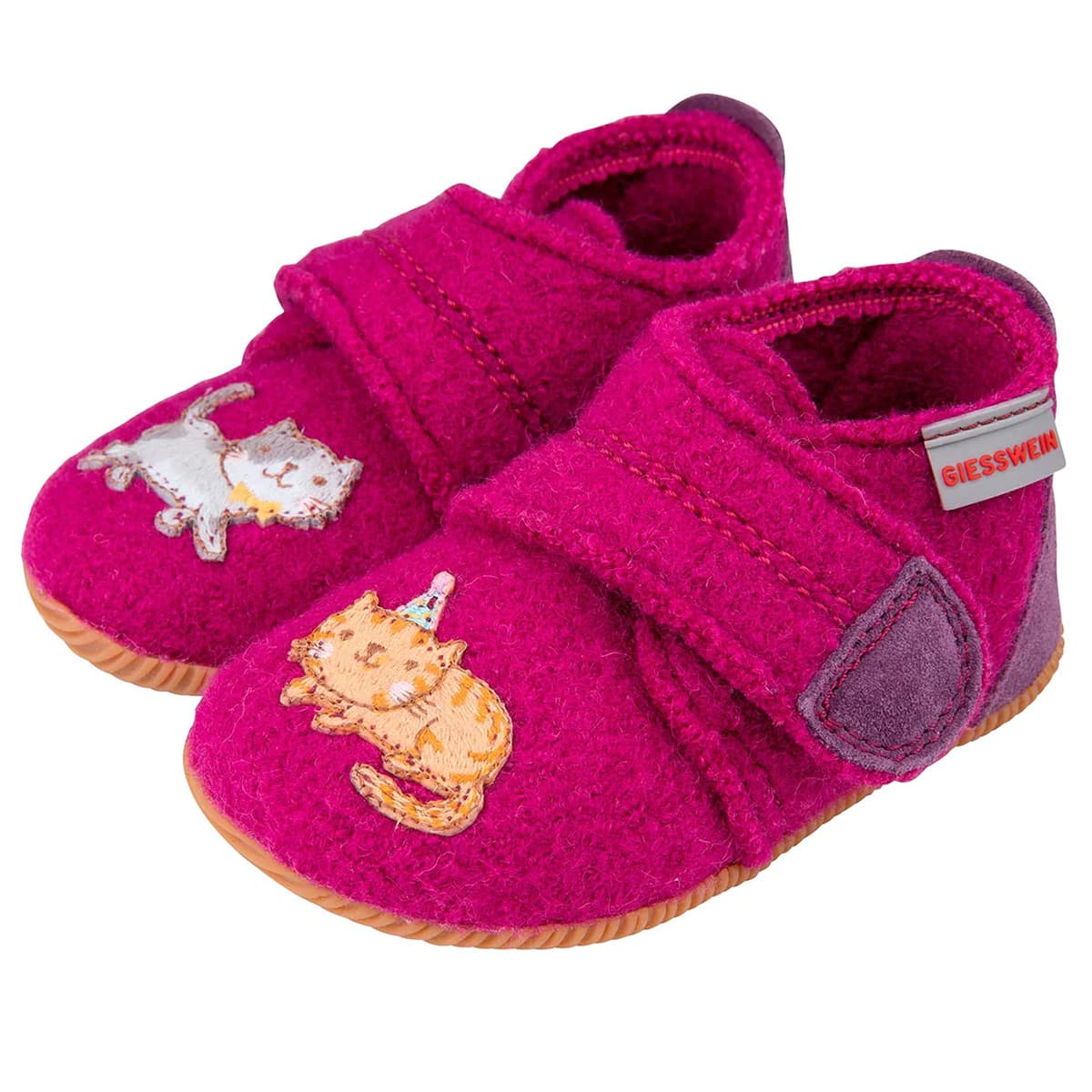 GIESSWEIN Osterfeld Baby Hausschuhe mit Katzenmotiv