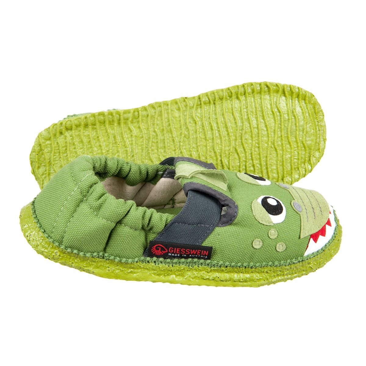 GIESSWEIN | Pantoffeln Baumwolle für Kids mit Krokodil Motiv GIESSWEIN | Pantoffeln Baumwolle für Kids mit Krokodil Motiv