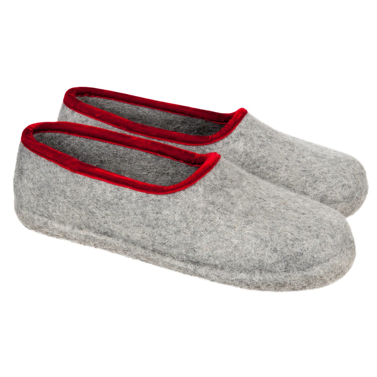 grey felt slippers