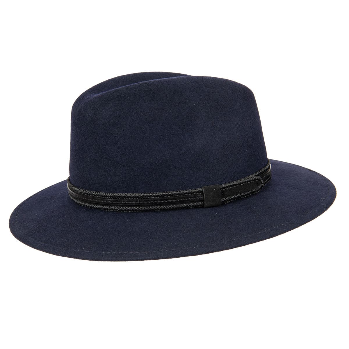 HUTTER blue wool felt traveler hat with 
