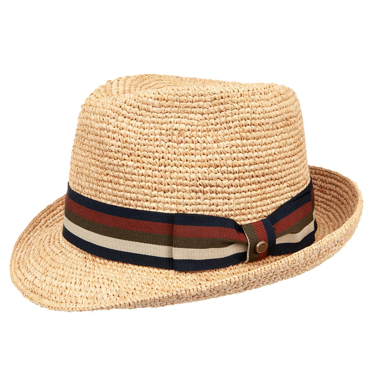 Trilby Hat Crochet Natural Straw 
