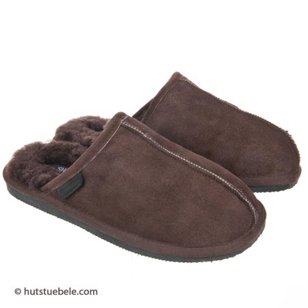 Lammfell Pantoffeln Herren Lammfell Hausschuhe Feste Sohle Slipper