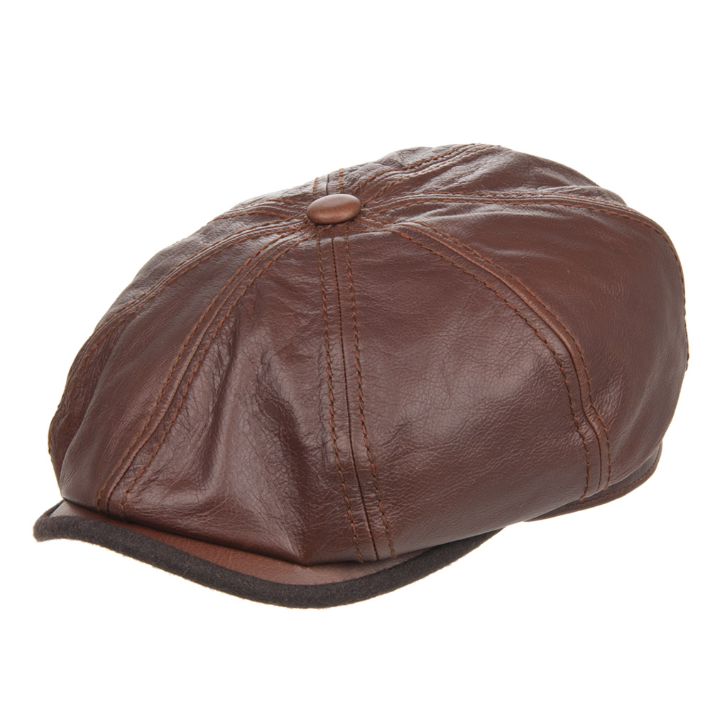 mens leather flat caps uk