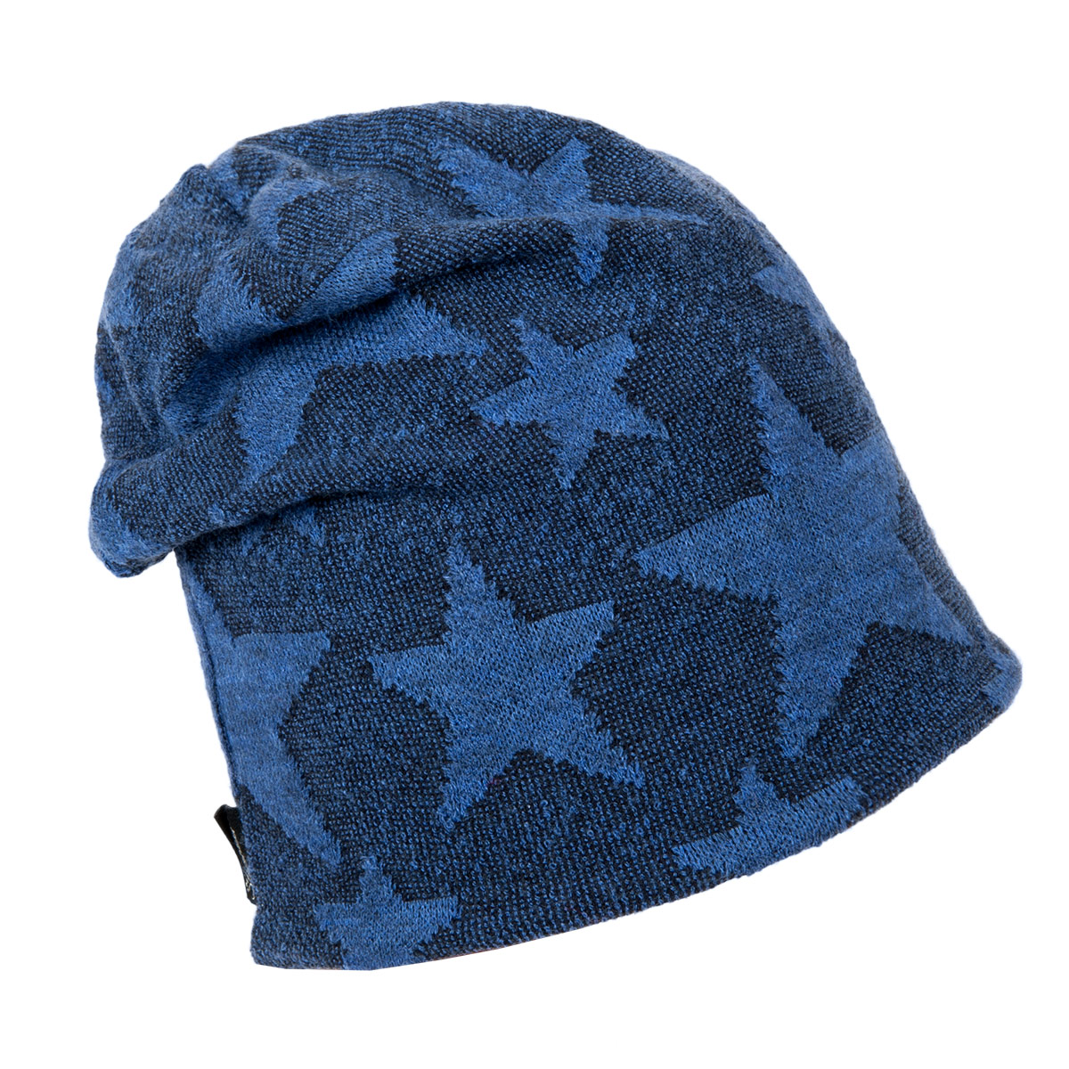 Lined oversize beanie with stars 