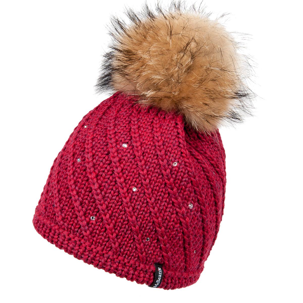 sehr schöne hochwertige Mütze für Damen mit Steinchen Strickmütze NEU