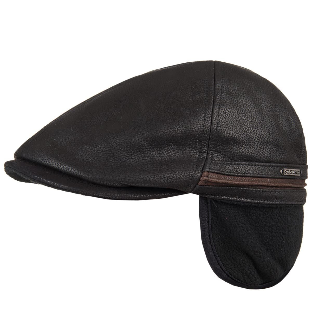 Leather cap with earflaps from Stetson