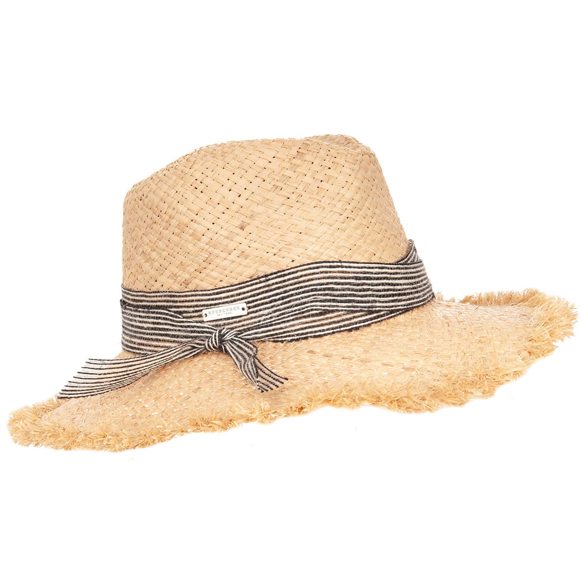 LADIES NATURAL FEDORA RAFFIA STRAWHAT 