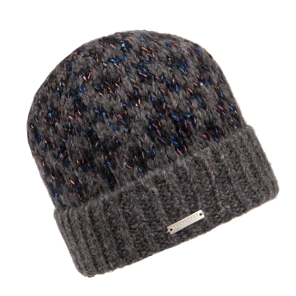 Ladies turn-up beanie jacquard pattern 
