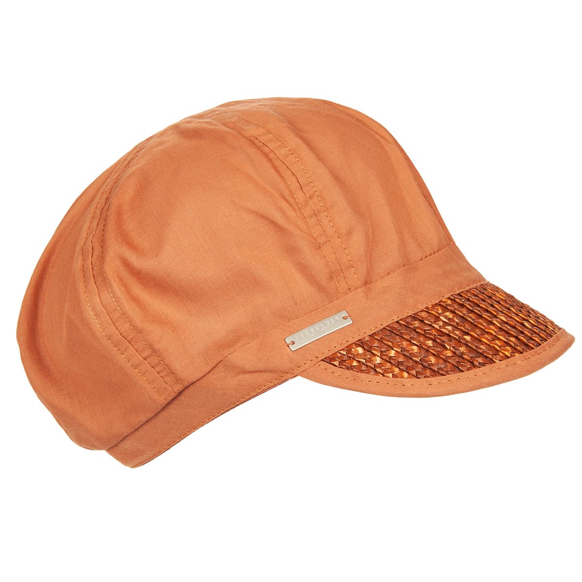SEEBERGER Women's newsboy cap with braided straw peak --> Online