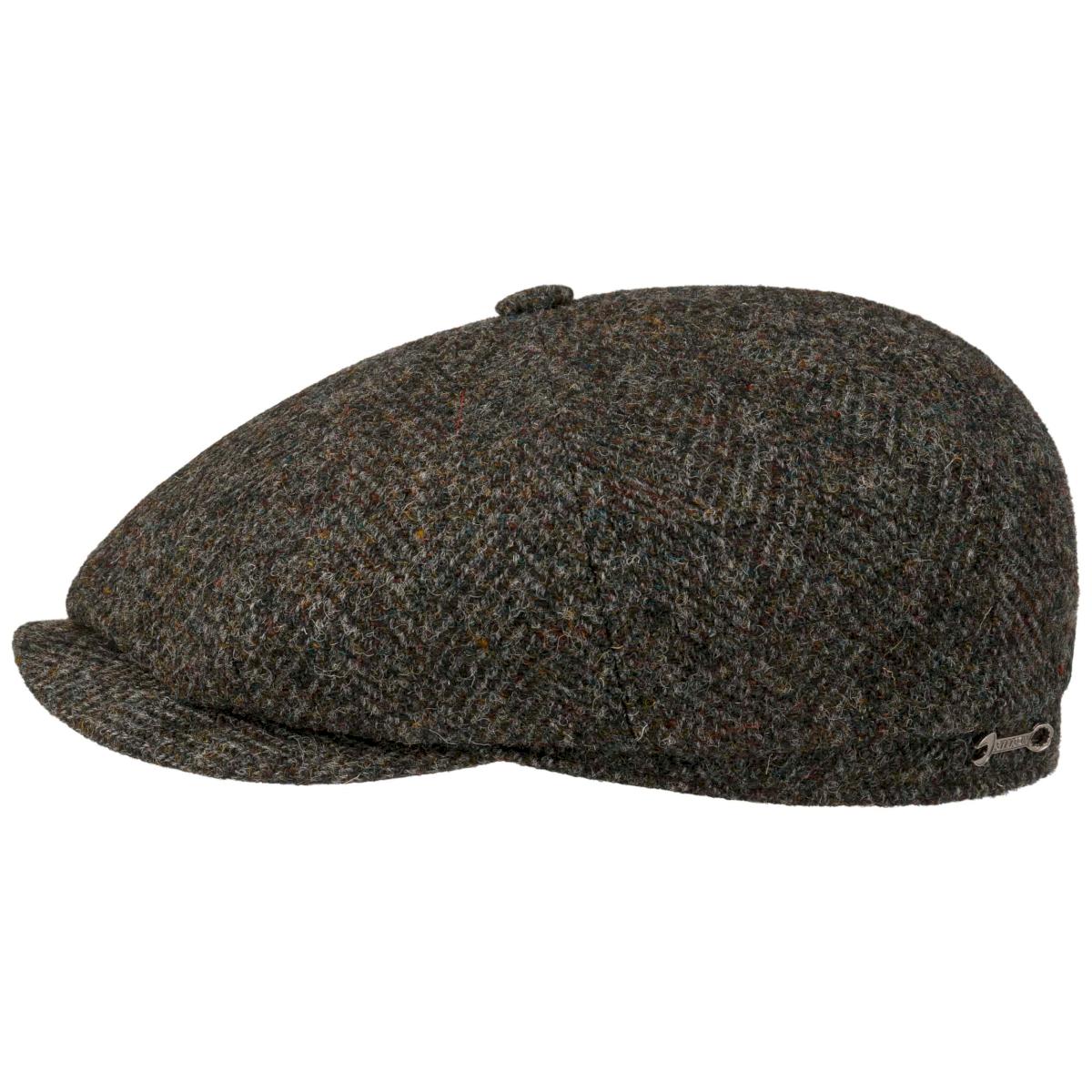 STETSON 8-piece flat cap men's cap in 100% wool -- loading=