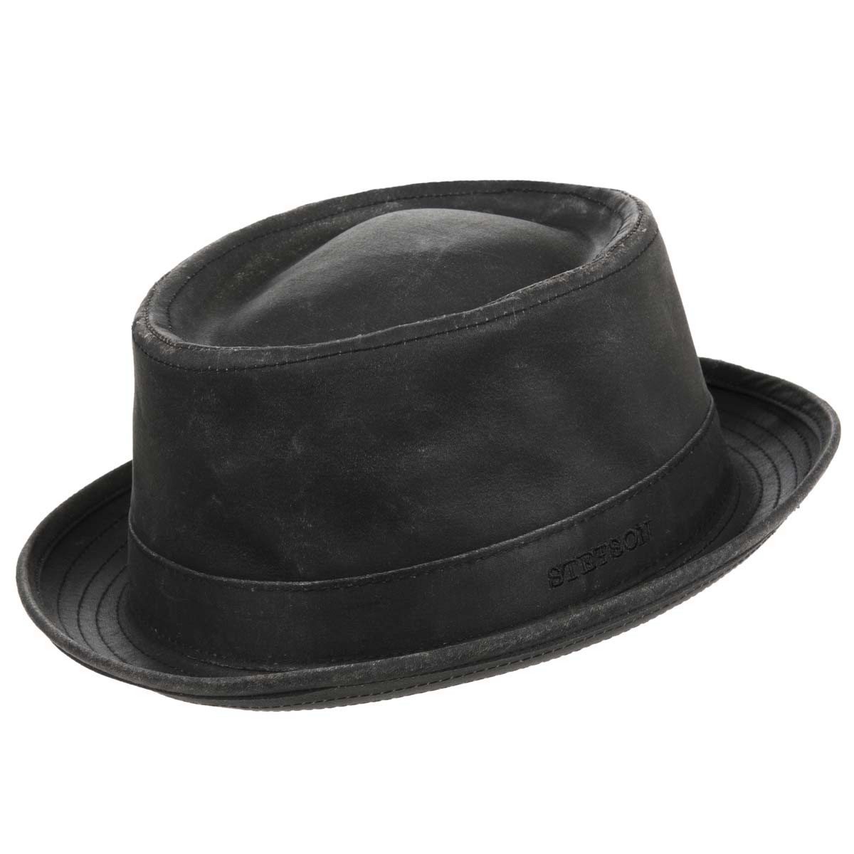 pork pie hut herren leder