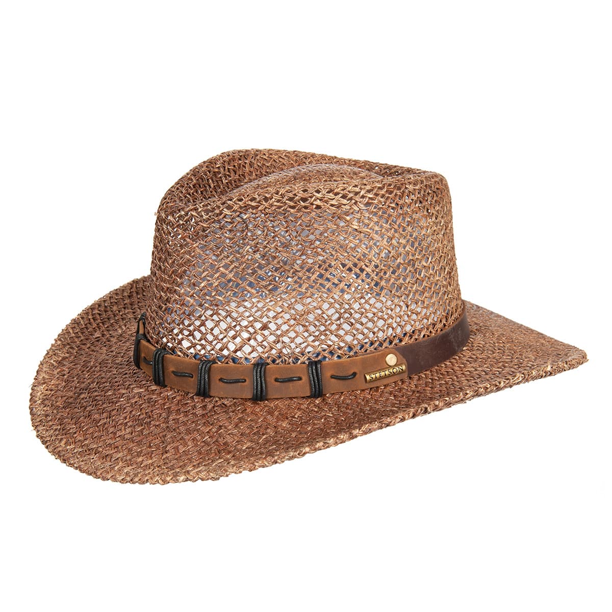 thumbnail image 2 of Stetson Rustic Straw Hat - Mexican Palm With Leather Hatband & Chin Strap 2 of 11