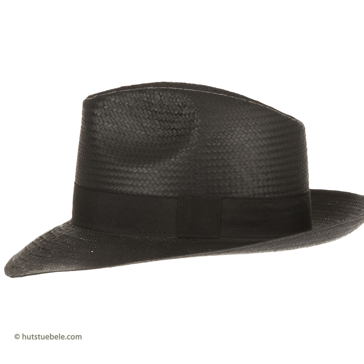 Leichter Sommerhut Stroh Hut braun mit schwarzem Band klassisch Männer Frauen