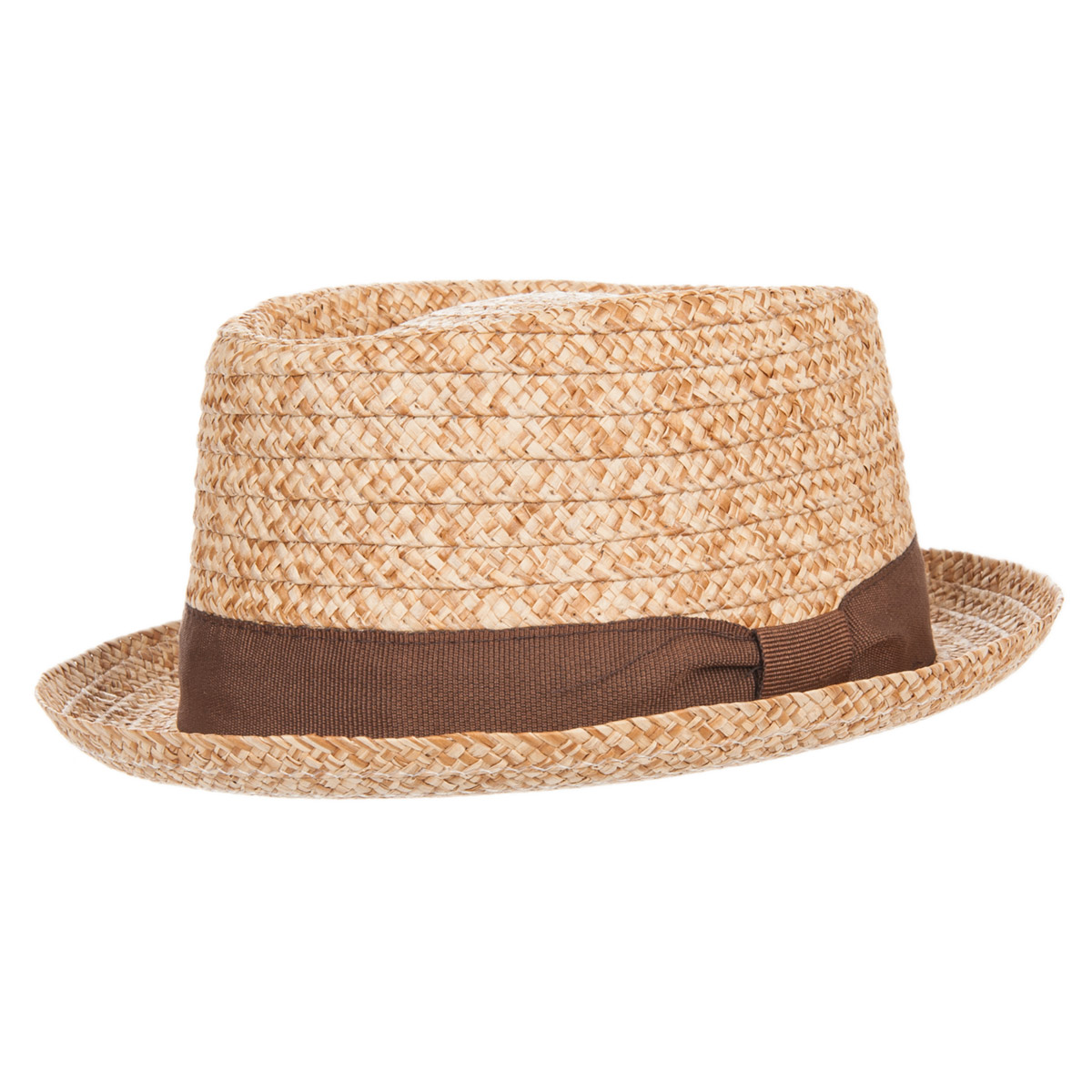COLOUR NATURAL SUMMER STRAW PORK PIE PARTY BARBECUE HAT 