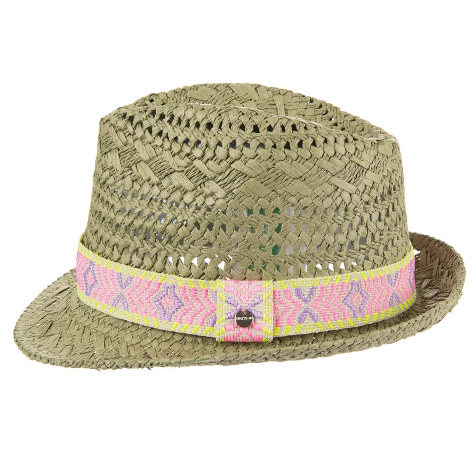 summer hat trilby with colored fabric 